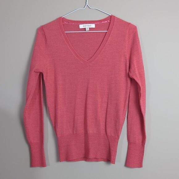 Ellen Tracy Merino blend v neck pink top - Picture 1 of 4